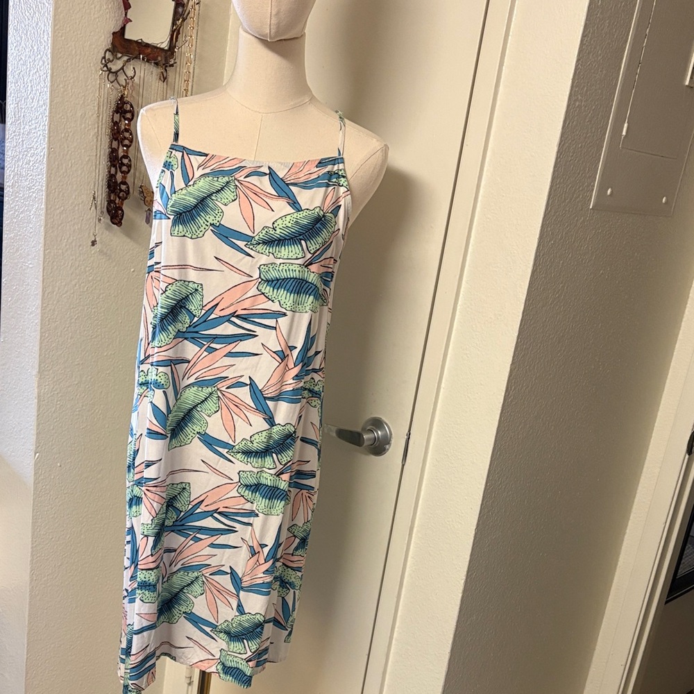 VANS Tropical Print Spaghetti Strap Dress